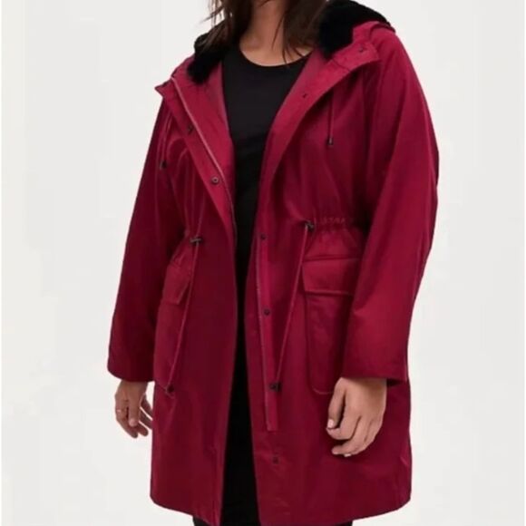 Torrid Womens Winter Coat Size 4 Nylon 3 In 1 Parka Puffer Plus Size Long Sleeve - Picture 1 of 16